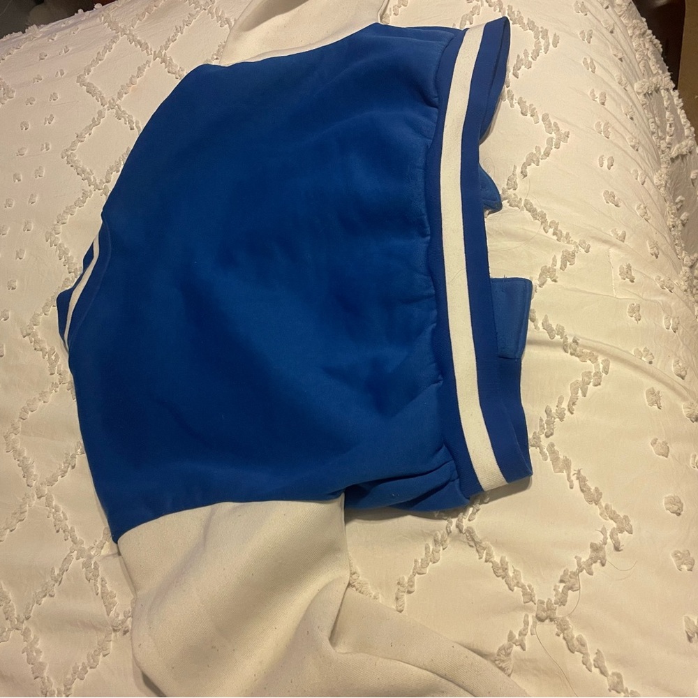 Blue crop varsity jacket